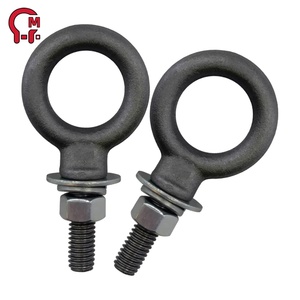 Golfare con Dado e Rondella di Bloccaggio Zincata, Golfare di Sollevamento con Rondelle Piatte in Carbonio, Finitura Naturale, Produzione Diretta HLM - Product Image 1