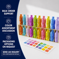 Jeu de 20 flacons colorés assortis avec mini-flacons en ABS et base de présentation double couche