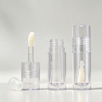 Flacon cosmétique transparent vide en plastique rechargeable avec bouchon à vis, brosse souple, impression sérigraphique, estampage doré, 6 ml, diamètre 25 mm