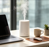 Diffuseur d'arômes électrique à grain de bois, à brume fine continue, avec éclairage LED, pour huiles essentielles – Meilleure vente
