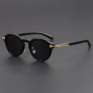 Lunettes de soleil carrées vintage 2025 personnalisées avec logo, en alliage, pour hommes, protection UV400, pour la conduite en extérieur, lunettes rondes pour homme - Product Image 4