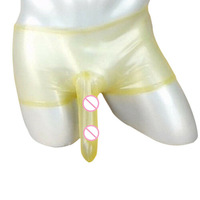 LaTeX Sous-vêtements sexy pour hommes Performance Wear Produit sexuel pour adultes Manches en latex Sous-vêtements en cuir verni Vente en gros