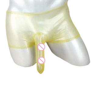 Người Đàn Ông Cao Su Của Sexy Đồ Lót Hiệu Suất Mặc Dành Cho Người Lớn Quan Hệ Tình Dục Sản Phẩm Cao Su Tay Áo Bằng Sáng Chế Da Đồ Lót Tóm Tắt Bán Buôn - Product Image 2