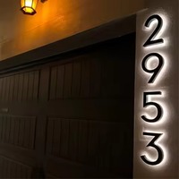 Marqueurs commémoratifs en laiton gravés en 3D personnalisés en gros, numéros de maison LED, chaînes hôtelières, chaînes de magasins de marque