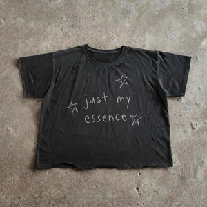 Camiseta Personalizada Vintage Lavada en Negro, con Efecto Desgastado, Impresión DTG, Logotipo, Talla Grande, Informal, de Algodón, Corte Regular - Product Image 1