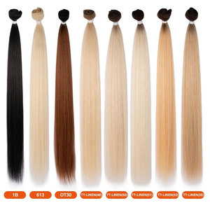 Rebecca emballage en vrac bon marché ombre crochet longue trame ondulée faisceaux de tissage à haute teneur en fibres extension de cheveux tressés cheveux synthétiques - Product Image 1