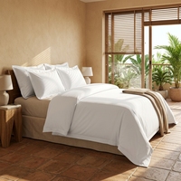 Ensemble de linge de lit de qualité hôtelière 100% coton de Guangzhou, design blanc, ensemble de literie d'hôtel
