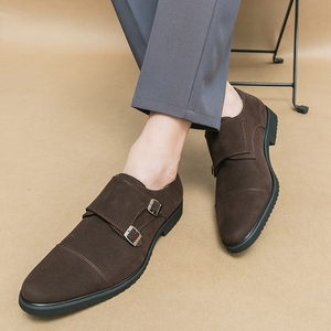 Mocassins en cuir PU pour hommes, chaussures de ville décontractées en daim avec boucle pour le bureau et les occasions spéciales - Product Image 4
