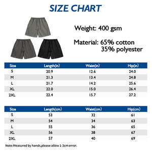 400GSM Pantalones cortos vaqueros lavados de peso pesado con paneles cosidos y cintura con cordón - Product Image 5