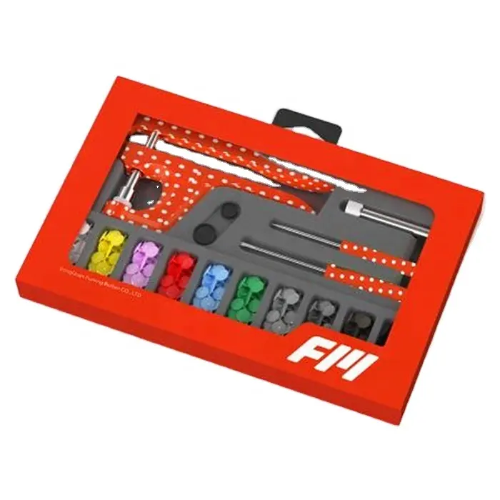 FM özel renkli plastik düğmeler yapış pense seti dikiş el sanatları için DIY T5 plastik snaps/ boutons bir pinces