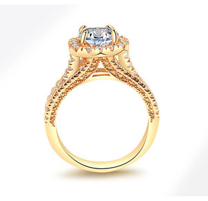 <span class=keywords><strong>KABA</strong></span> Schmuck Europäischer und Amerikanischer Beliebter Verlobungsring mit Zirkon Mikro-Einlage Vergoldeter Ring - Product Image 6
