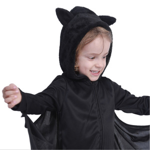 Costume de chauve-souris pour enfants, combinaison noire avec ailes, tenue de spectacle d'Halloween, matière Spandex, taille 3-8 ans - Product Image 3