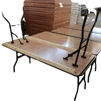 Table de banquet d'hôtel moderne et longue, en contreplaqué, rectangulaire, pliable, pour l'extérieur, 96*18*30 pouces