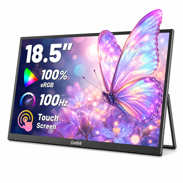 ODM FHD 1920X1080 IPS 100Hz Slim 15Mm Dual USB-C Mini  Remote Work Gaming 18.5 Inch Touch Screen Portable Monitor for Laptop