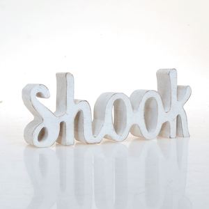 Letreros de madera rústicos blancos para manualidades y decoración de mesa de pieza central - Product Image 3