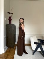 Ensemble robe et cardigan en tricot élégant et sexy pour femmes, robe longue à bretelles et ensemble robe