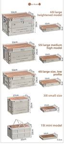 Boîte de rangement extérieure multi-usages, anti-poussière, pliable, moulée par injection, avec couvercle en bois, grande capacité, <span class=keywords><strong>coffre</strong></span> en plastique portable - Product Image 5