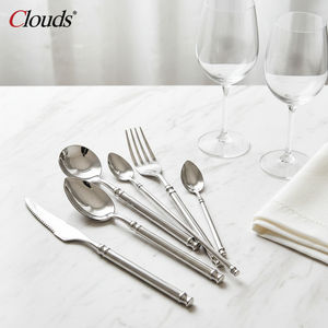 Ensemble de Couverts de Table en Acier Inoxydable de Luxe, Qualité Fourniture de Fête, Couteau <span class=keywords><strong>Fourchette</strong></span> et Cuillère, Vaisselle de Mariage, <span class=keywords><strong>Argent</strong></span>é, pour Restaurants et Hôtels - Product Image 6