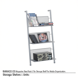 BANACO <b>CD</b> Magazine Steel Rack 3 Tier Storage Shelf For Media Organization - Product Image 2