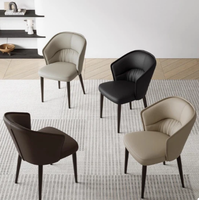 Nouvelle Chaise de Salle à Manger 2026 en Cuir Rembourré avec Dossier, en Fer Massif, Style Mid-Century Moderne, Durable et Imperméable, pour Hôtels et Appartements
