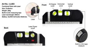 Outil multifonctionnel de mesure laser infrarouge de qualité industrielle 3-en-1, ruban à mesurer, longueur 250 mm, précision 10 mm, mesure 0-5 m - Product Image 2