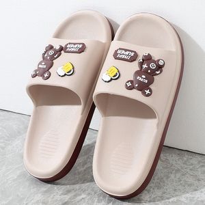 Men Cartoon Slippers Breathable Summer Hard-Wearing Indoor Outdoor Anti-Slip Cushioned Flat <b>Slides</b> Cute Home Bathroom <b>Shower</b> - Product Image 3