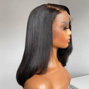 180% Bleached Knots HD Lace Frontal Wig,13x4 Short Wig Brazilian Human Hair Wig,100% Bob Wig Human Hair Lace Front Brazilian