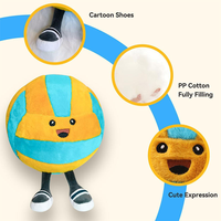 Jouets en peluche mascotte de football brodés ODM en gros, rembourrage en coton PP, matériau 100 % polyester, fonction anti-stress, anniversaire