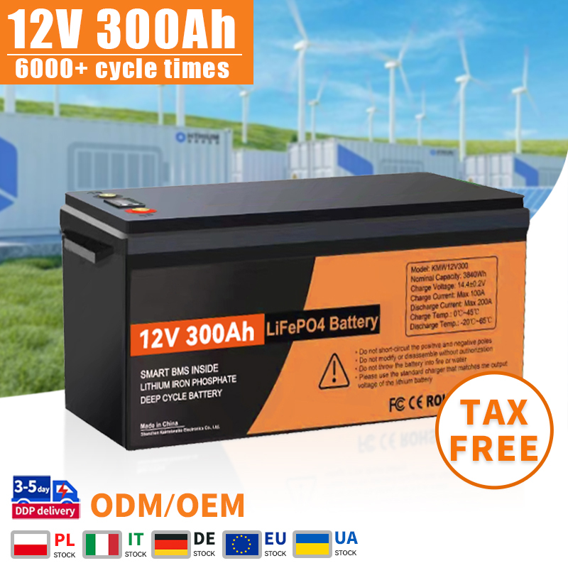Grade a <strong>LiFePO4</strong> <strong>Battery</strong> <strong>12V</strong> 12.8V 300Ah 200Ah <strong>100Ah</strong> Deep Cycle Lithium Iron Phosphate Pack for RV Marine Camping Solar Storage