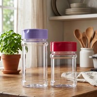 Bouteille à épices vide en PET transparent de 150 ml et 170 ml, avec bouchon papillon, pour usage culinaire (poudre de piment, épices) – Qualité alimentaire