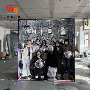 SMOOTH Shiny Silver LED <b>Light</b> Magazine <b>Photo</b> Booth <b>Box</b> Photography Background Wedding Metal <b>Photo</b> <b>Box</b> Backdrop - Product Image 1