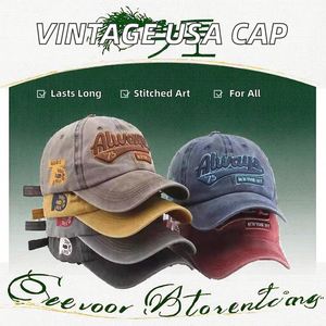 100% Cotton Embroidered Vintage Adjustable <b>Flat</b> Brim Baseball <b>Cap</b> USA Hat for <b>Men</b> Women Great Outdoor Activities Promotional - Product Image 2