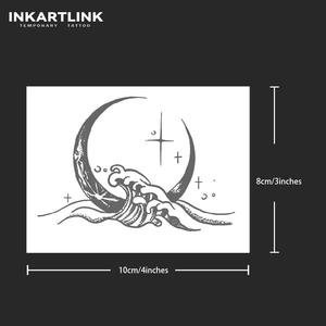 <span class=keywords><strong>Tatuaje</strong></span> Temporal Personalizado con Diseño de Ola Lunar, Resistente al Agua, de Larga Duración (15 Días), Arte Corporal Semipermanente para Pecho, Brazo, Mujeres y Hombres - Product Image 3
