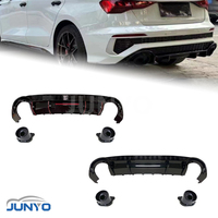 Kit carrosserie Junyo de haute qualité, mise à niveau vers le kit carrosserie Rs3 avec lèvre avant et arrière et diffuseur arrière pour les modèles Audi A3 2021-2024