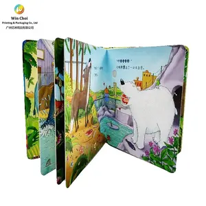 Tasarım ses kitapları güzel hayvanlar düğme çocuk sanat üreticisi eğitici bebekler için karton özel CMYK bebek için