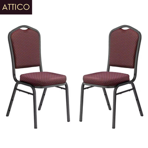 Chaise de mariage, mobilier d'hôtel, chaise de banquet empilable, chaise de salle à manger bon marché, chaise d'événement en tissu rouge - Product Image 2