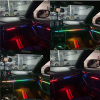 Bandeaux lumineux LED RGB en acrylique pour voiture, 18 en 1, symphonie de couleurs, éclairage d'ambiance intérieur universel pour voiture, Brésil