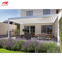 Wasserdichter Pavillon Motorisierte Outdoor Pergola Markise Garten Baldachin Lamellen Kits Dachs ystem Aluminium Pergola