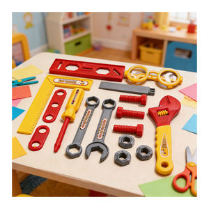 Ensemble de jouets d'ingénieur : perceuse, établi en bois, boîte à outils, jeu de construction, jeu de rôle, développement des compétences d'apprentissage, jouet d'activité - Product Image 4