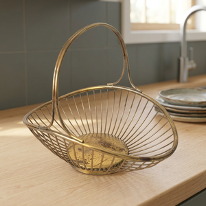 Metal <b>Wire</b> Storage <b>Basket</b> Round minimalist Kitchen Organizer Durable Welded Design - Product Image 2