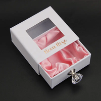 Boîte cadeau en papier d'emballage de bijoux de luxe à tiroirs coulissants personnalisés avec poignée pour bracelet paquet de bijoux avec diamant