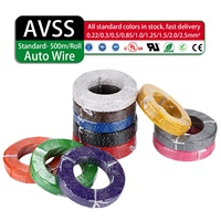 Fil automobile AVSS 18AWG 0,3 mm/0,5 mm/0,85 mm/1,25 mm/2,5 mm en cuivre nu multibrins, câble isolé PVC 105°C, fil auto 60V