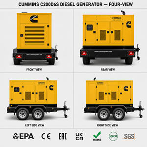 เครื่องกำเนิดไฟฟ้า 80kva 60kw 70kva คัมมินส์ ไวชัย ยูชัย ผู้ผลิต OEM แบบสามเฟส เงียบ  เครื่องกำเนิดไฟฟ้าดีเซล  ใหม่ - Product Image 1