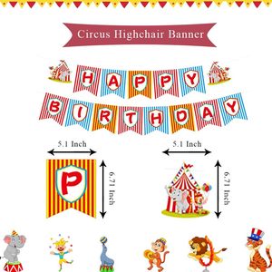 Kit de Decoración para Primer Cumpleaños con Temática de Circo y <span class=keywords><strong>Carnaval</strong></span>, para Baby Shower de Niños y Niñas, Artículos para Fiestas de Animales con Arpillera Colorida - Product Image 5