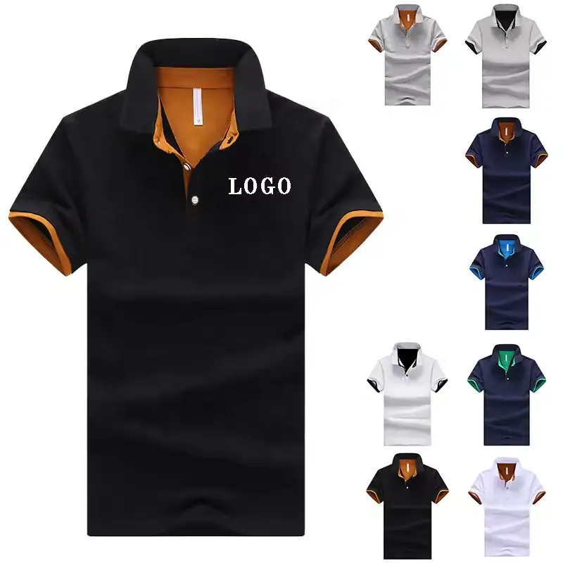 Camiseta polo unisex de golfe para homens, camiseta polo de algodão macio para o verão, logotipo bordado, de alta qualidade, personalizada