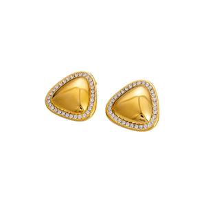 Pendientes Triangulares con Diamantes, Chapados en Oro de 18K, Engaste de Bisel, Joyería Geométrica de Moda para Fiestas - Product Image 5