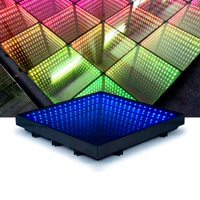Lumières de sol en miroir Abyss, LED DMX, verre trempé, magnétiques, 3D, pour mariage, indice de protection IP55, lumière chaude, à intensité variable