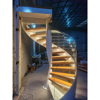 Modulaire LED Ornemental Intérieur Acier Bois Escalier en colimaçon Petit espace