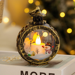 New Christmas <b>LED</b> Candle Lantern Retro Santa Claus Snowman Electronic Night <b>Light</b> for Xmas <b>Tree</b> Hanging Tabletop Home Decor Gift - Product Image 3
