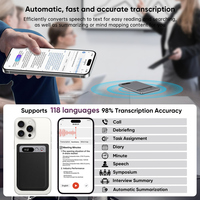 Enregistreur vocal IA avec transcription et traduction en temps réel, enregistreur vocal numérique, enregistreur audio pour conférences, réunions, appels